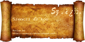 Szenczi Ákos névjegykártya