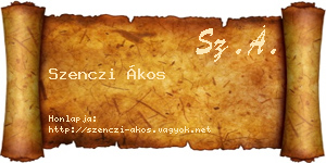 Szenczi Ákos névjegykártya
